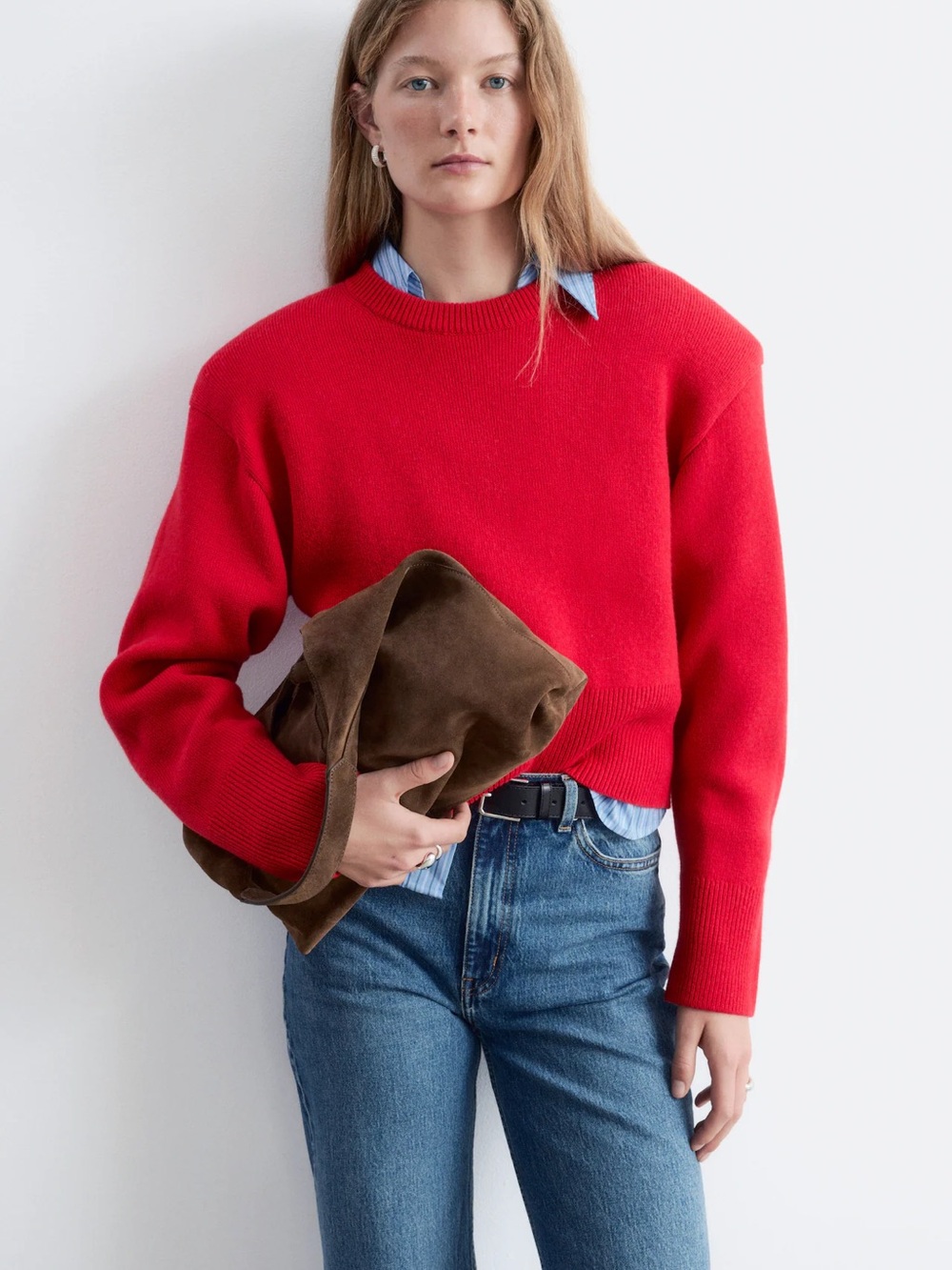 & Other Stories Knitted Sweater Red Oversized